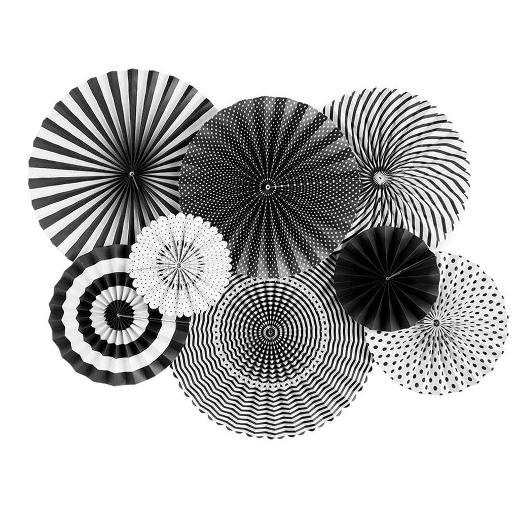 black-and-white-decorative-paper-fans