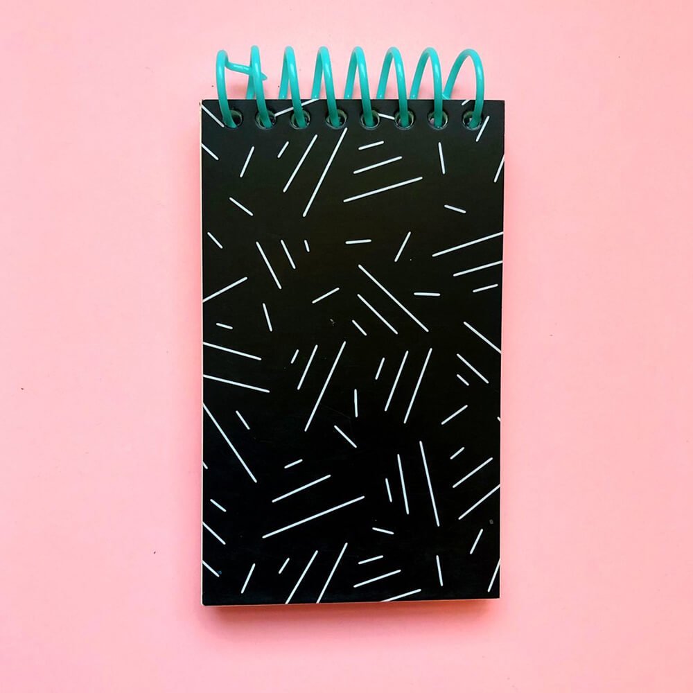 Black & White Confetti Dash Notepad - bubblegum market