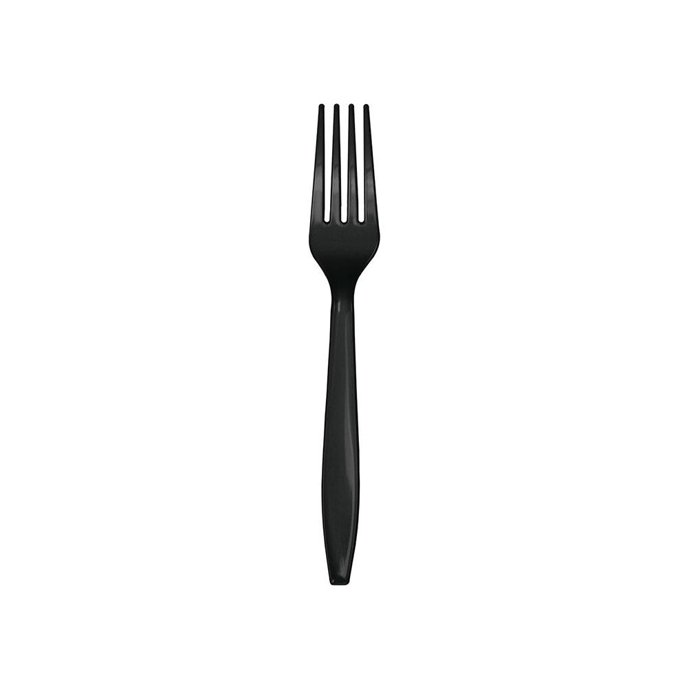 Black Plastic Forks 24ct
