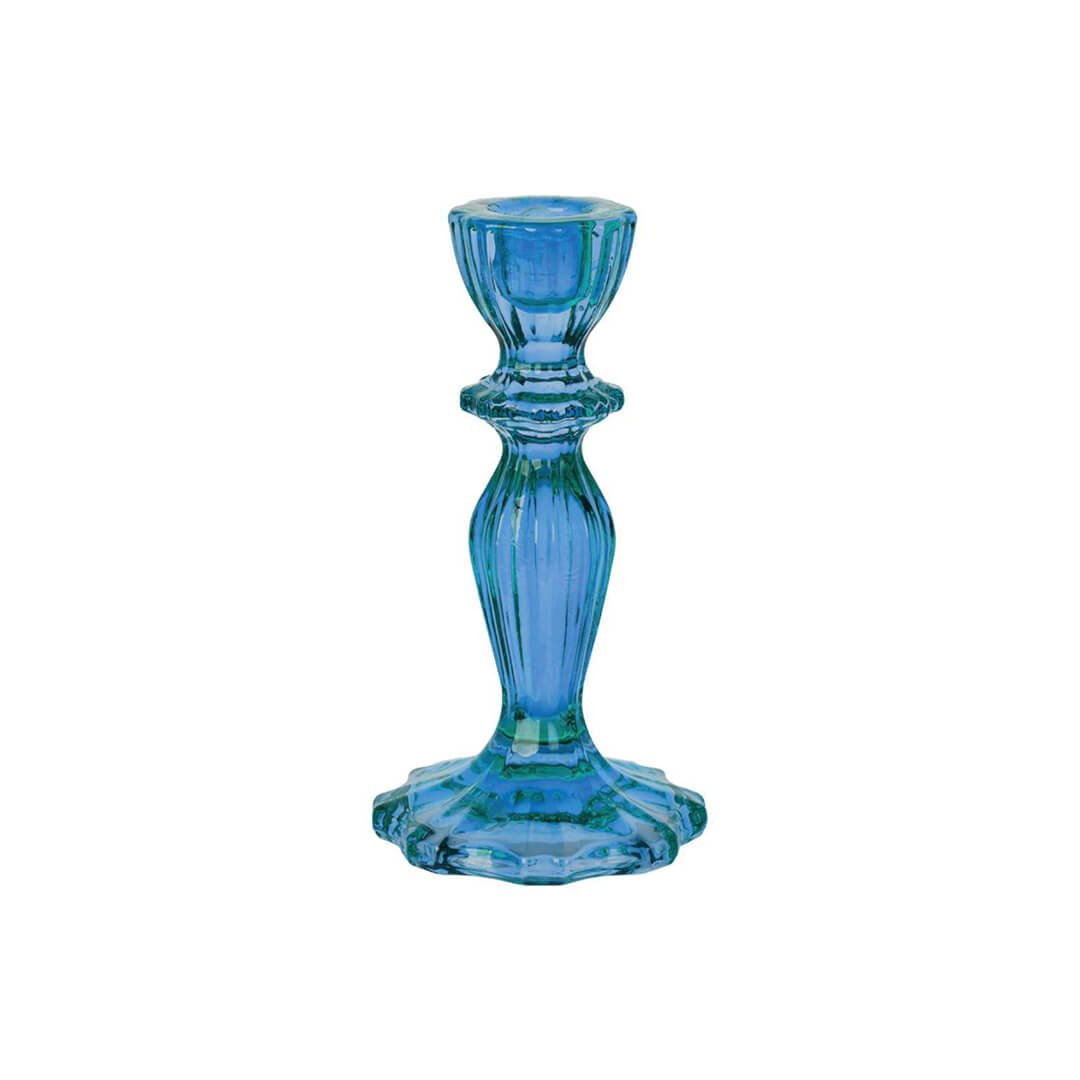 Boho Blue Glass Candle Holder - bubblegum market