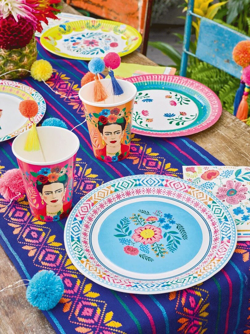 Boho Floral / Fiesta Paper Plates 9in - bubblegum market