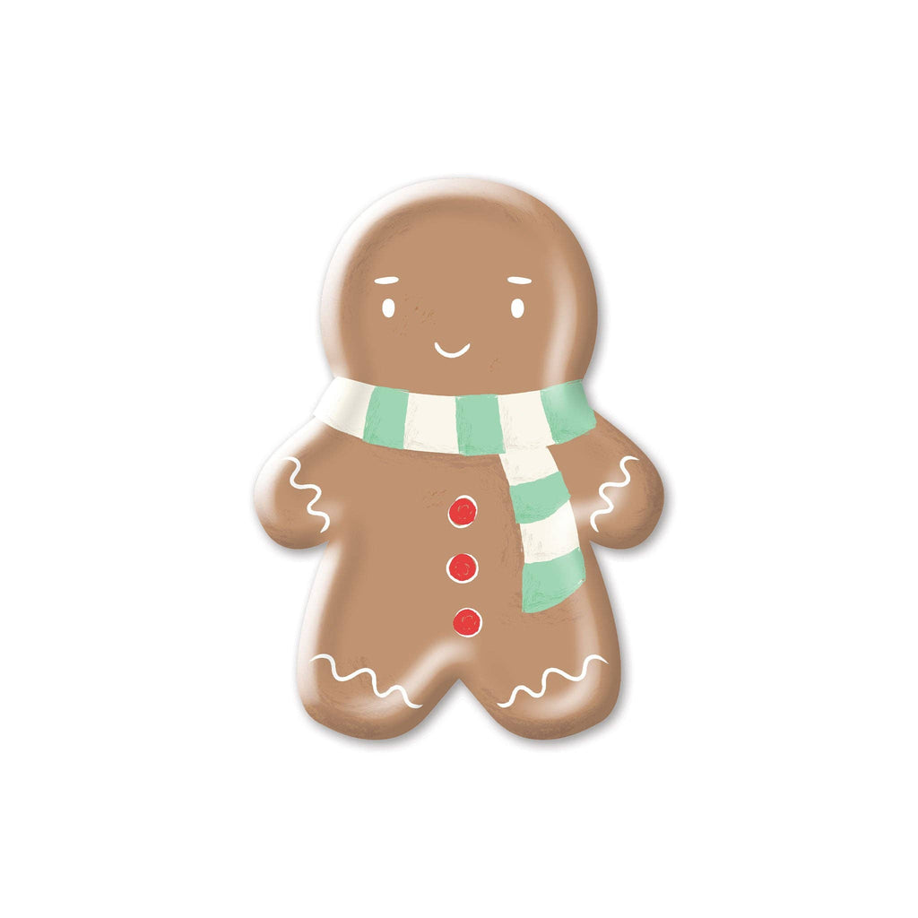 Scarf Gingerbread Man Shaped Paper Plates 10"