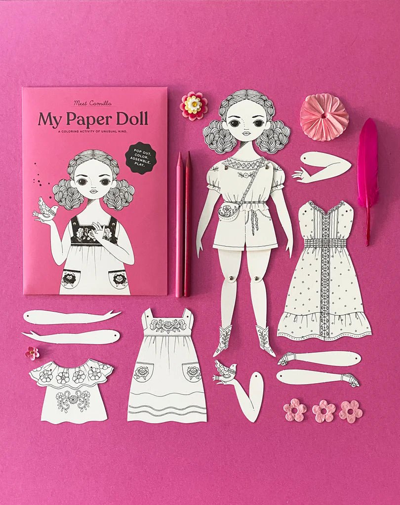 Camilla Paper Doll Coloring Kit - bubblegum market