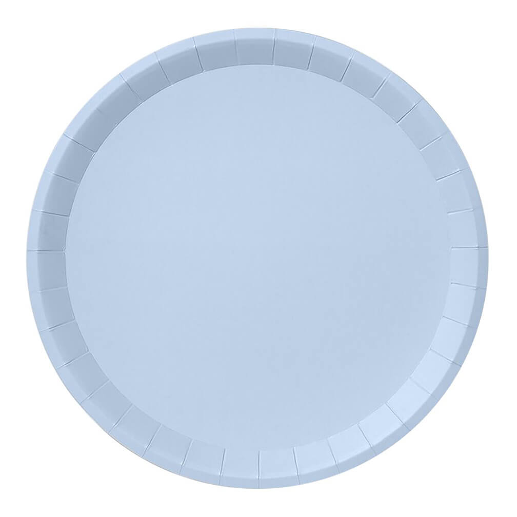 Pale Blue Classic Paper Party Large Plates 9.25"