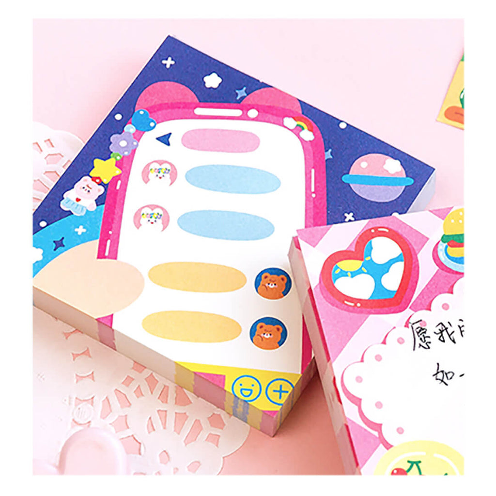    cute-kawaii-space-connection-memo-pad-korean-aesthetic-stationery-japanese-stationary-styled