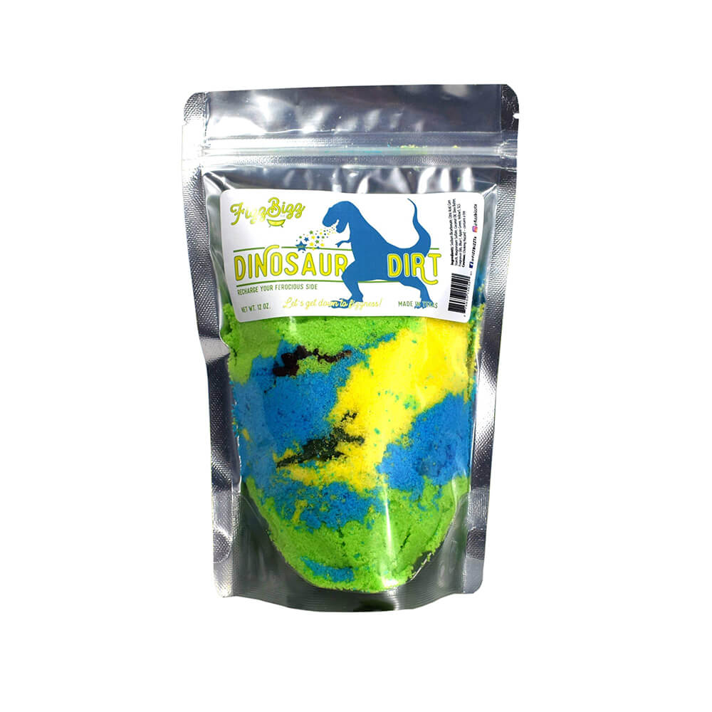 Dinosaur Dirt Kids Bath Salts with Dinosaur Figures - bubblegum market