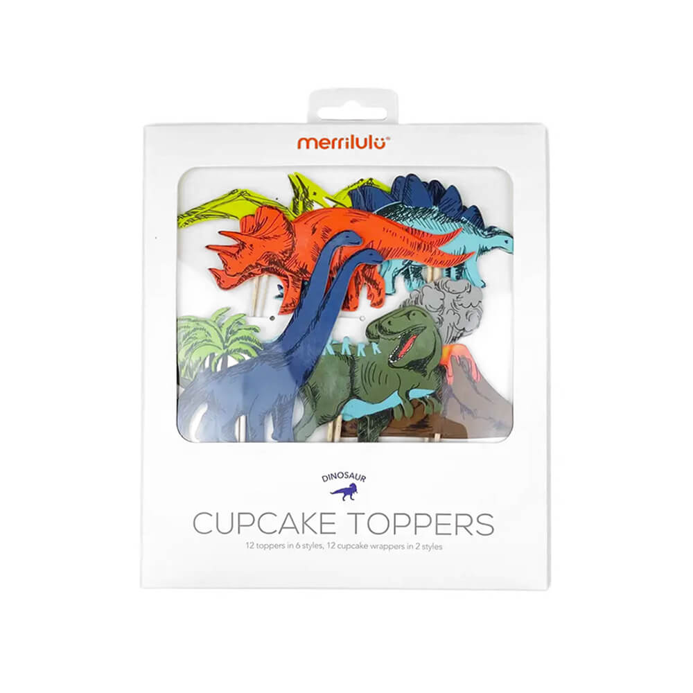 Dinosaur Party Cupcake Toppers & Wrappers - bubblegum market