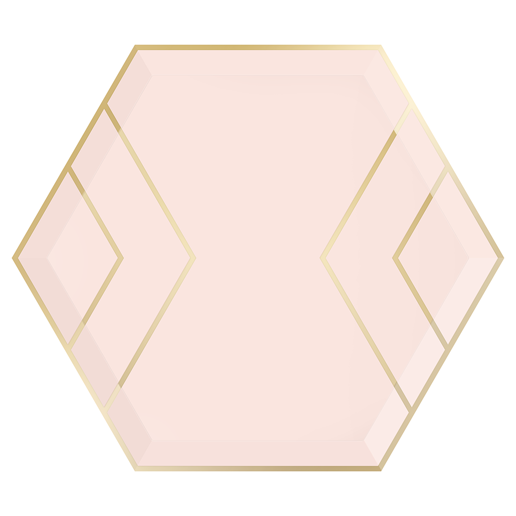 Blush & Gold Hexagon Paper Plates