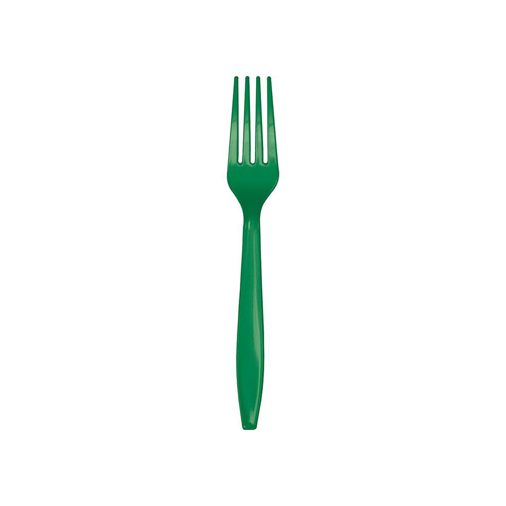 Emerald Green Plastic Forks 24ct