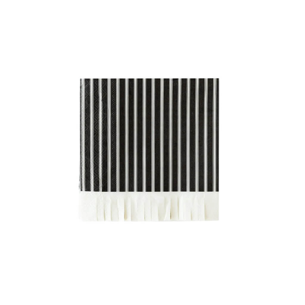 Ephemera Halloween Black Ticking Fringe Napkins - bubblegum market