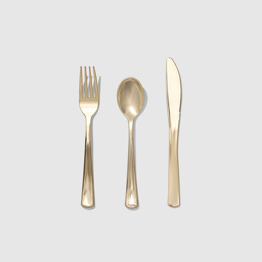Metallic Gold Cutlery (30 Count)