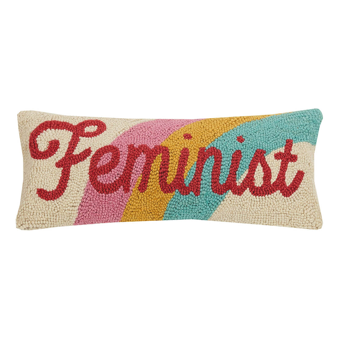 Feminist Rainbow Hook Pillow - bubblegum market