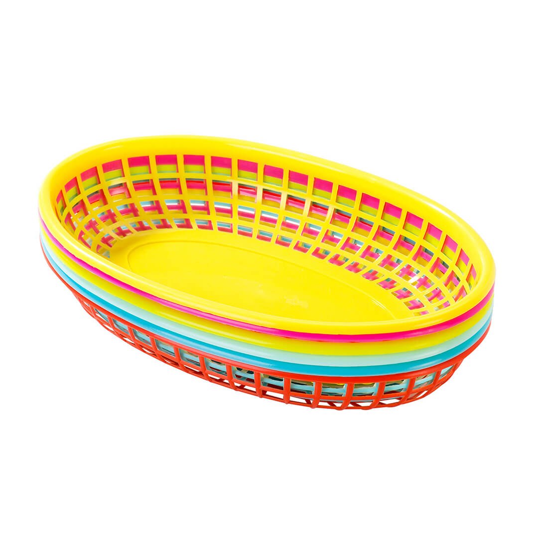 Fiesta Multicolored Food Baskets (6 pack) - bubblegum market