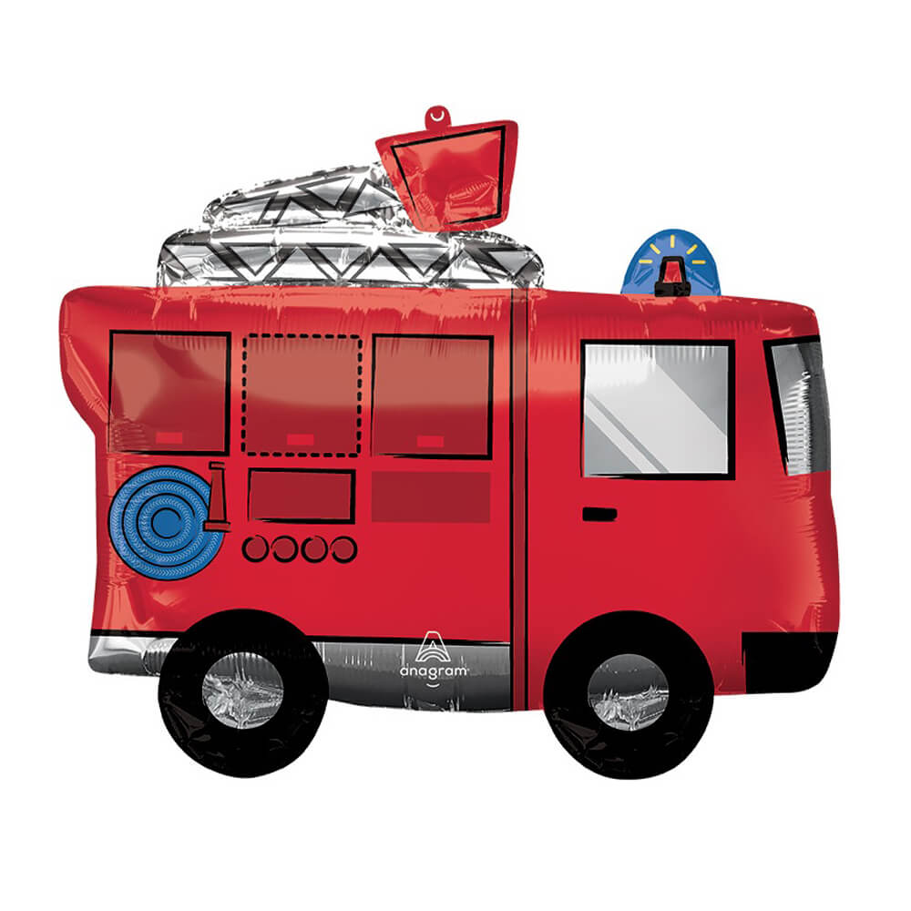 Fire Truck Foil Balloon 31" - bubblegum market