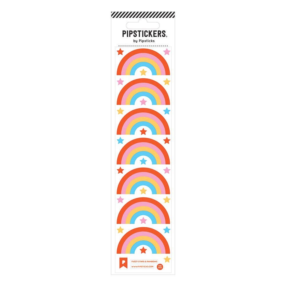 Fuzzy Stars & Rainbows Stickers - bubblegum market