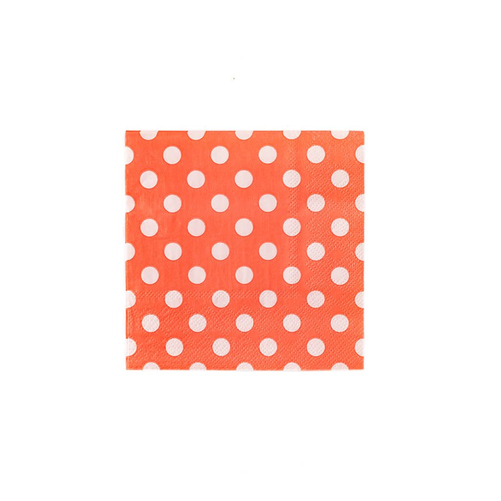 Garden Party Coral Polka Dot Cocktail Napkins - bubblegum market