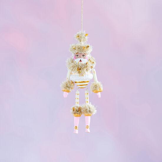 Glitterville Studios Gold & Blush Brown Papa Noel Ornament 6.5" - bubblegum market
