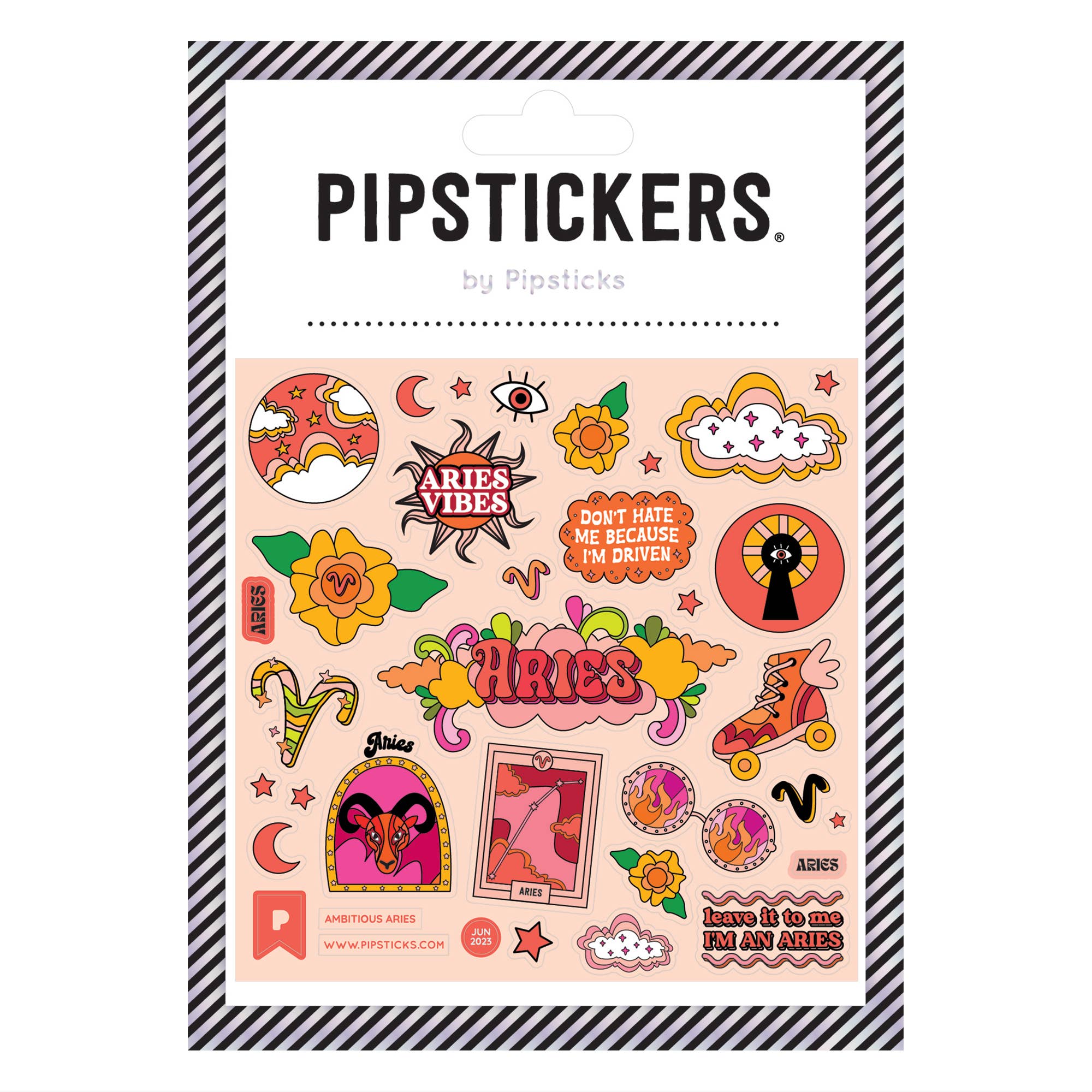 Glow - in - the - Dark Ambitious Aries Stickers - bubblegum market