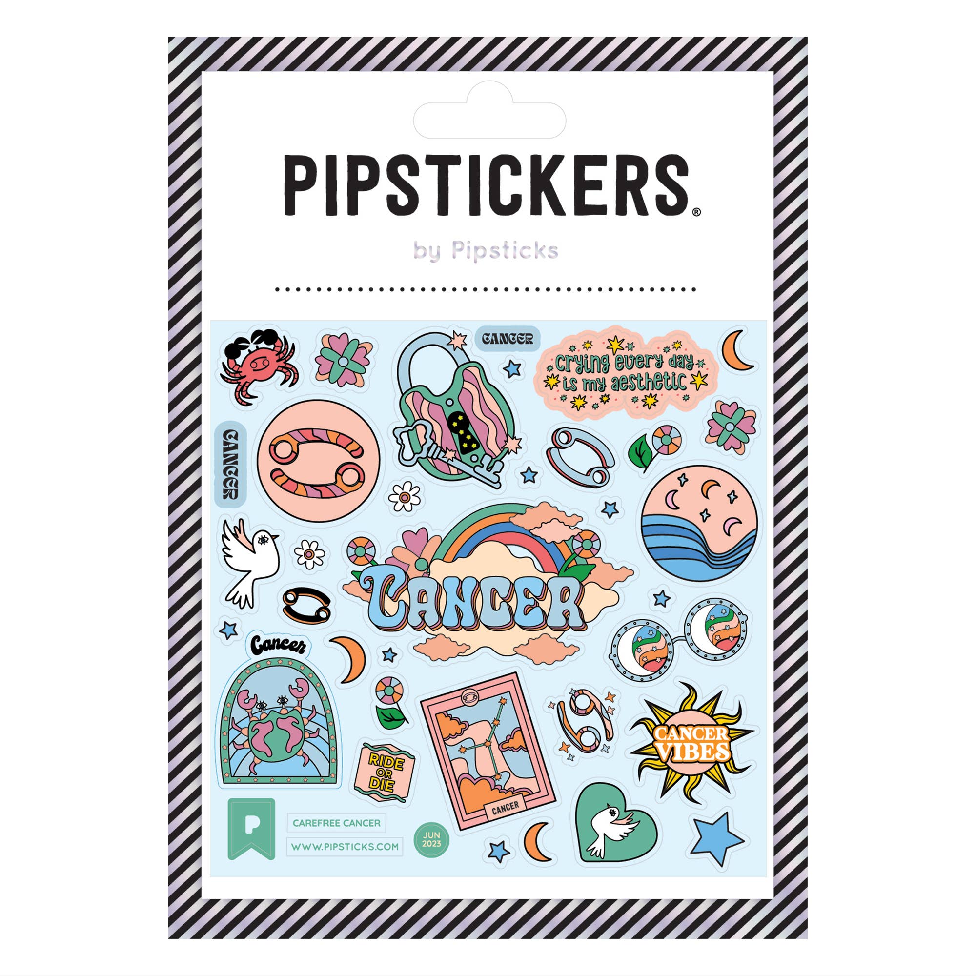 Glow - in - the - Dark Carefree Cancer Stickers - bubblegum market