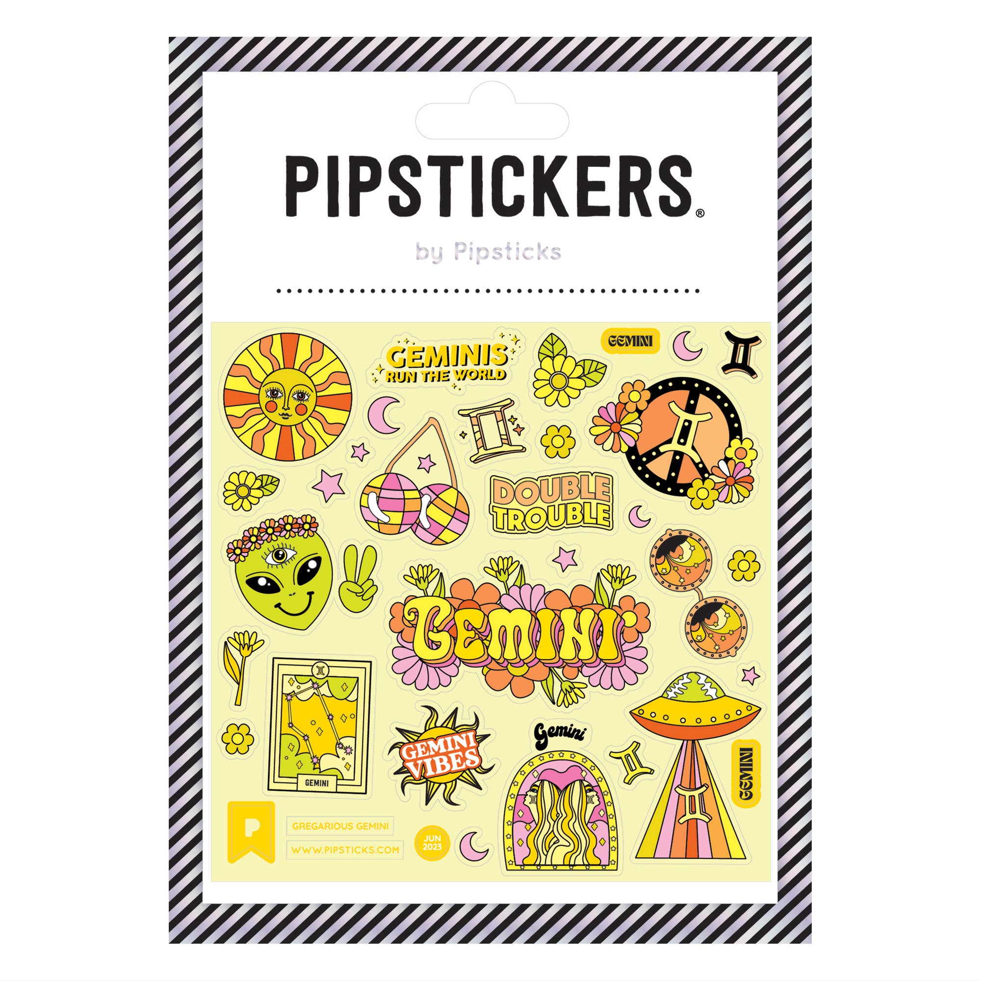 Glow - in - the - Dark Gregarious Gemini Stickers - bubblegum market