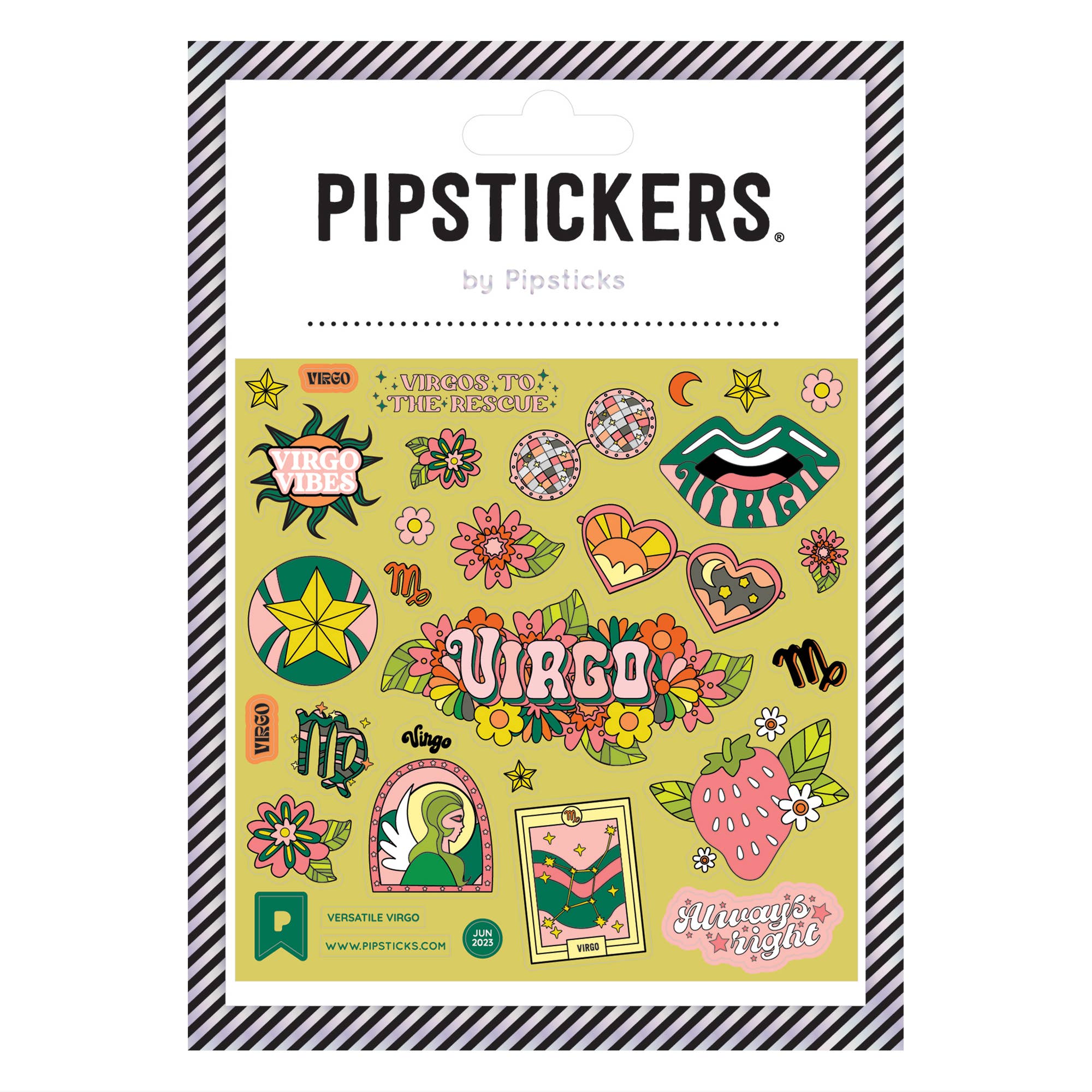 Glow - in - the - Dark Versatile Virgo Stickers - bubblegum market