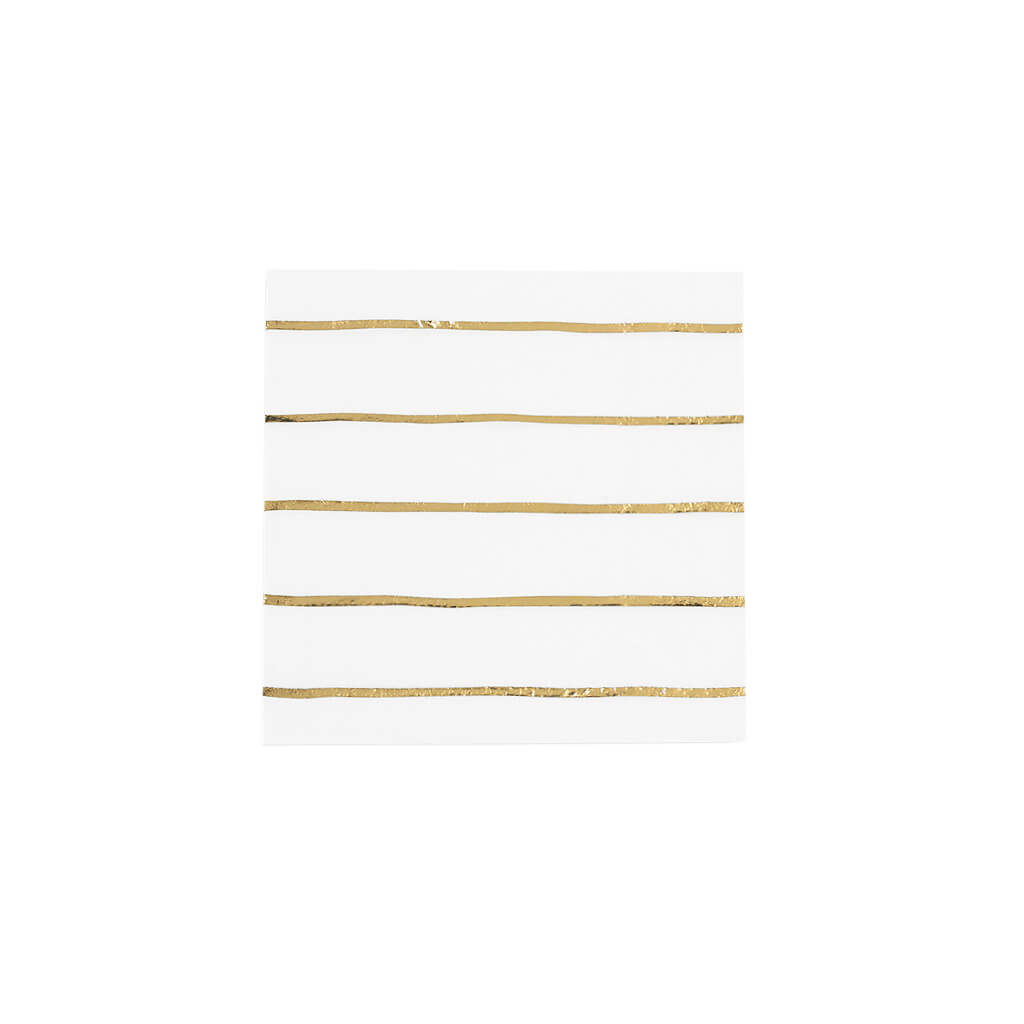 Gold Frenchie Striped Small Napkins - bubblegum market