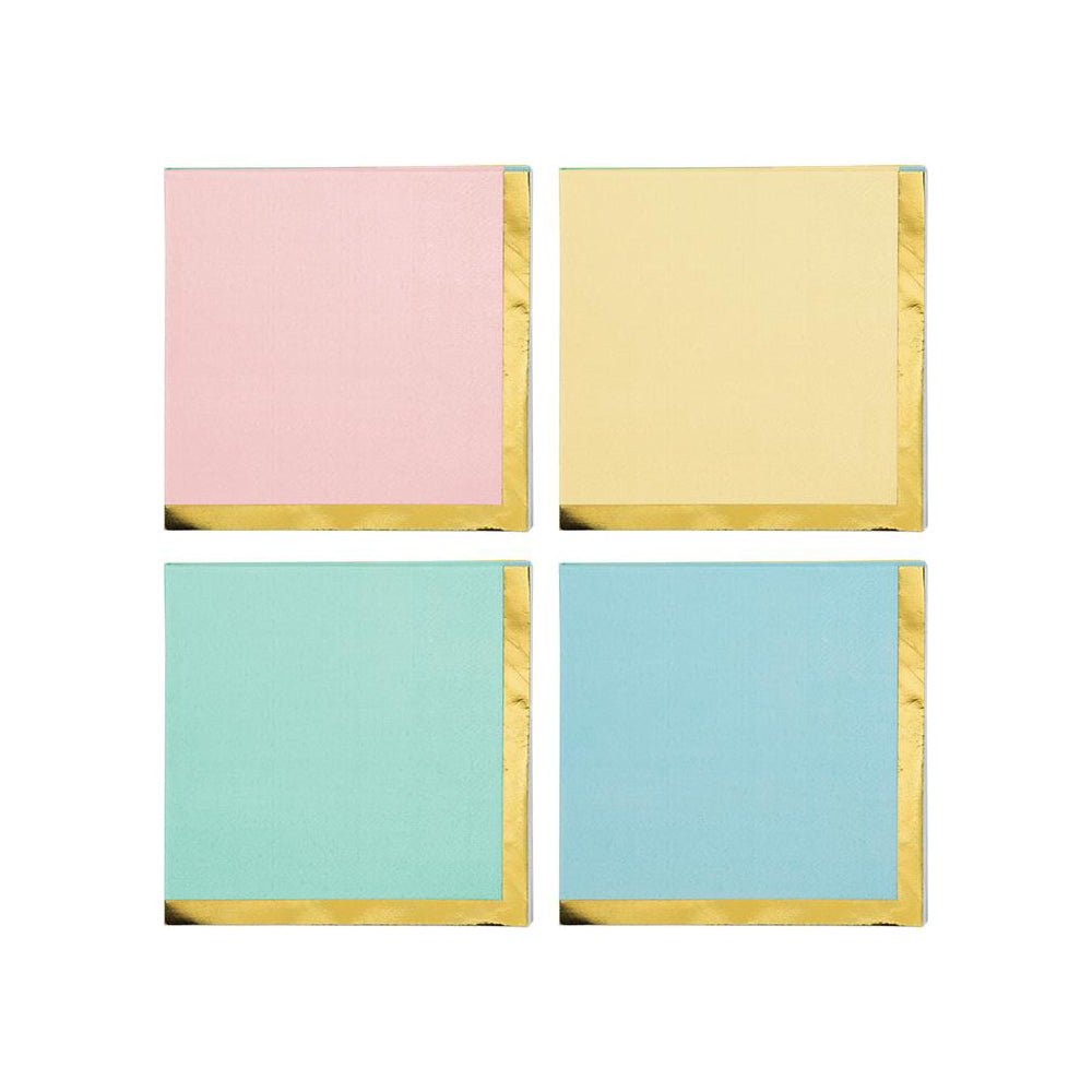 Gold Trimmed Pastel Napkins - bubblegum market