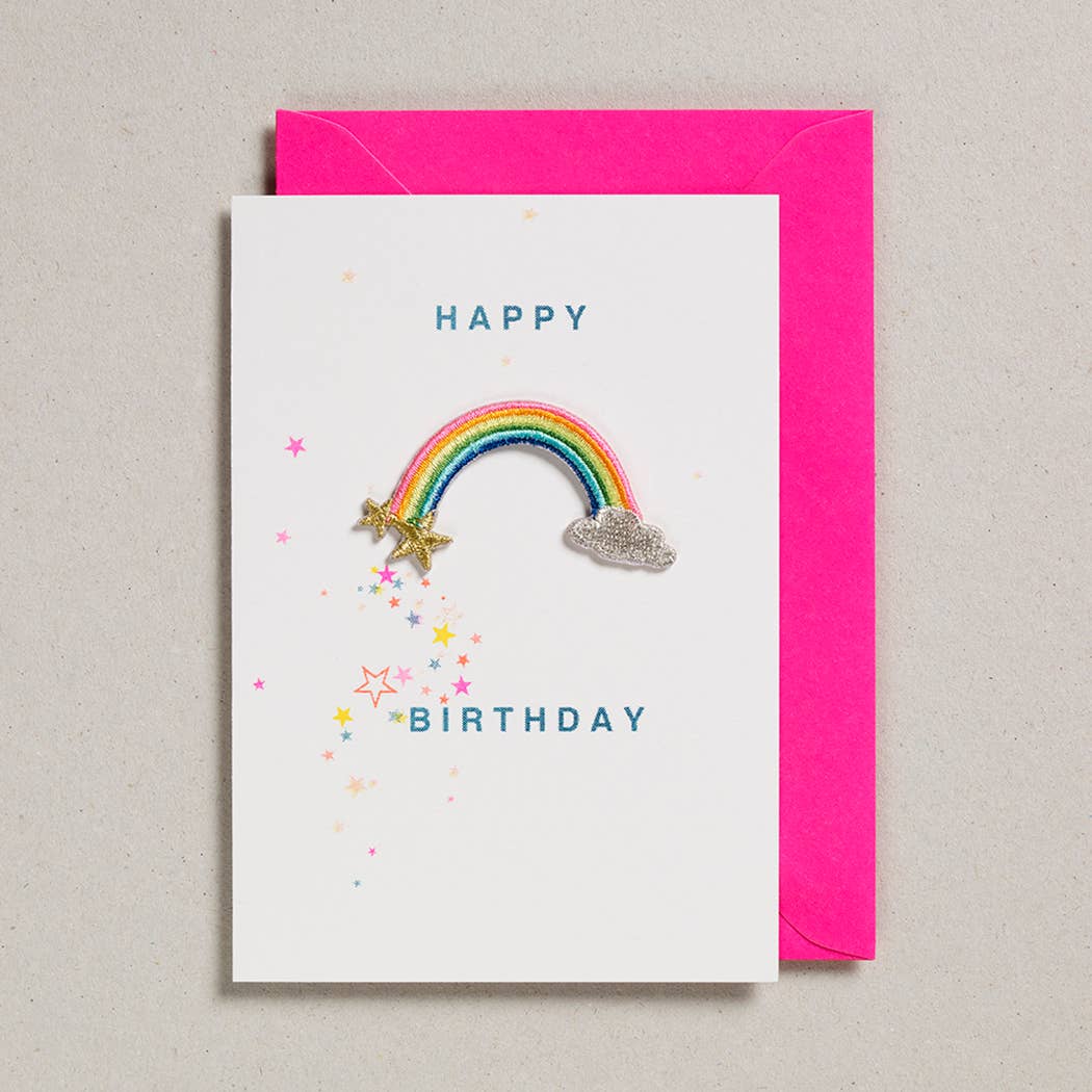 Happy Birthday Rainbow Patch Card - bubblegum market