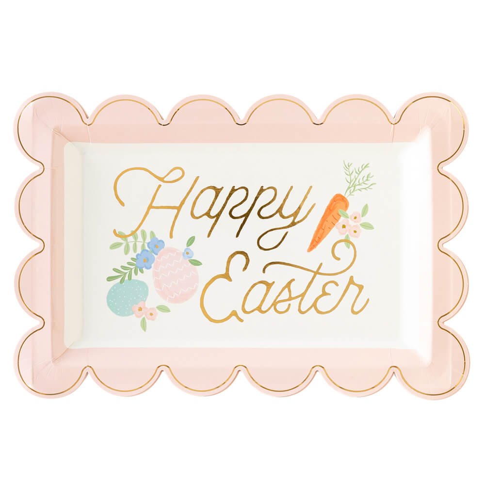 Happy Easter Scallop Shaped Plates 10" - bubblegum market