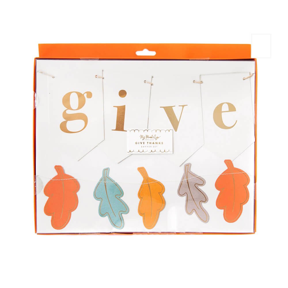 Harvest / Thanksgiving Give Thanks Leaves Banner Set - bubblegum market