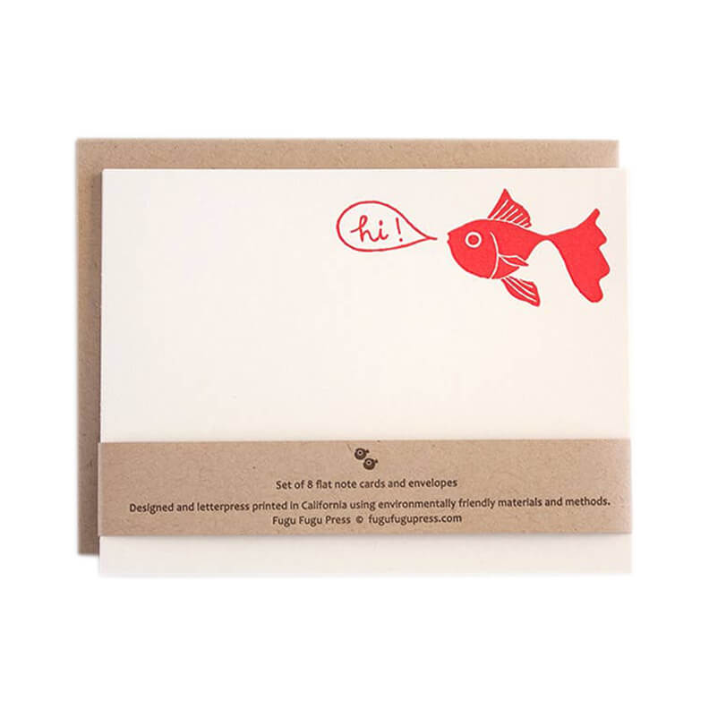 hi-goldfish-flat-notecard-set-fugu-fugu-press