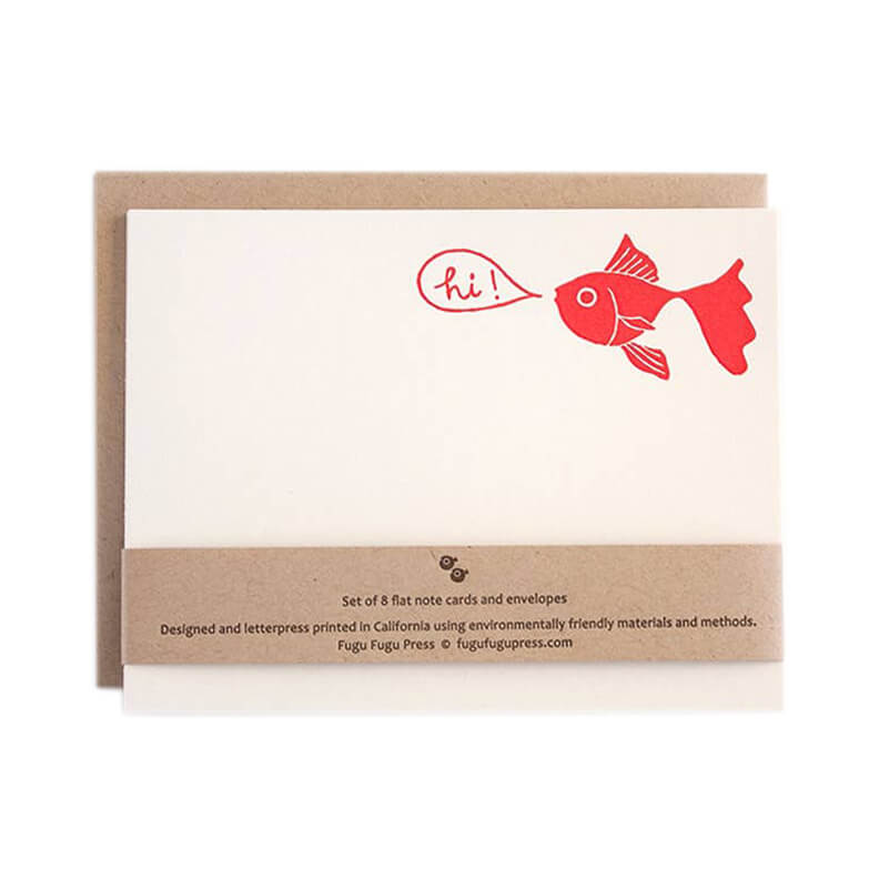 Hi Goldfish Flat Notecards - bubblegum market