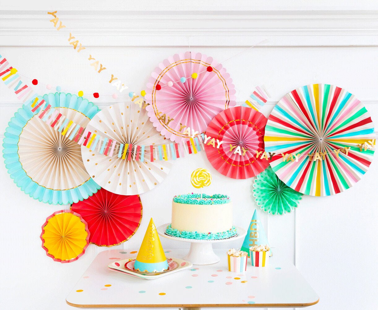 Hip Hip Hooray Party Fans - bubblegum market