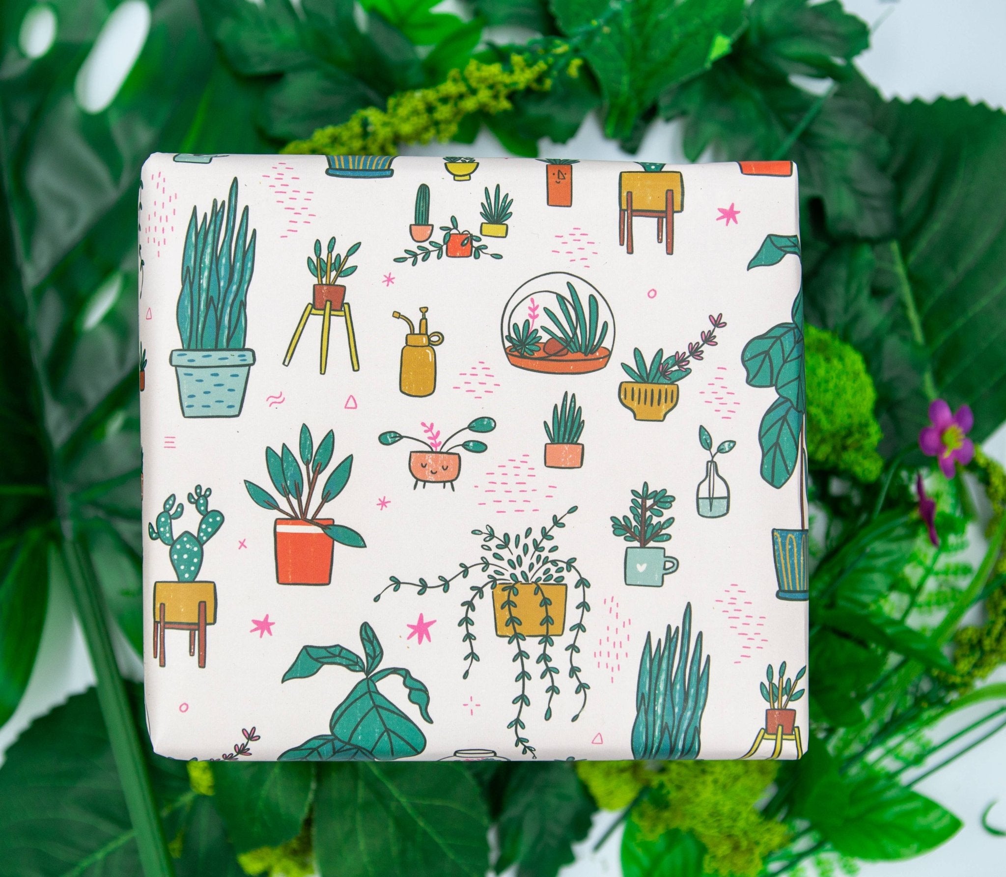 House Plants Wrapping Paper Sheets (Roll of 3) - bubblegum market