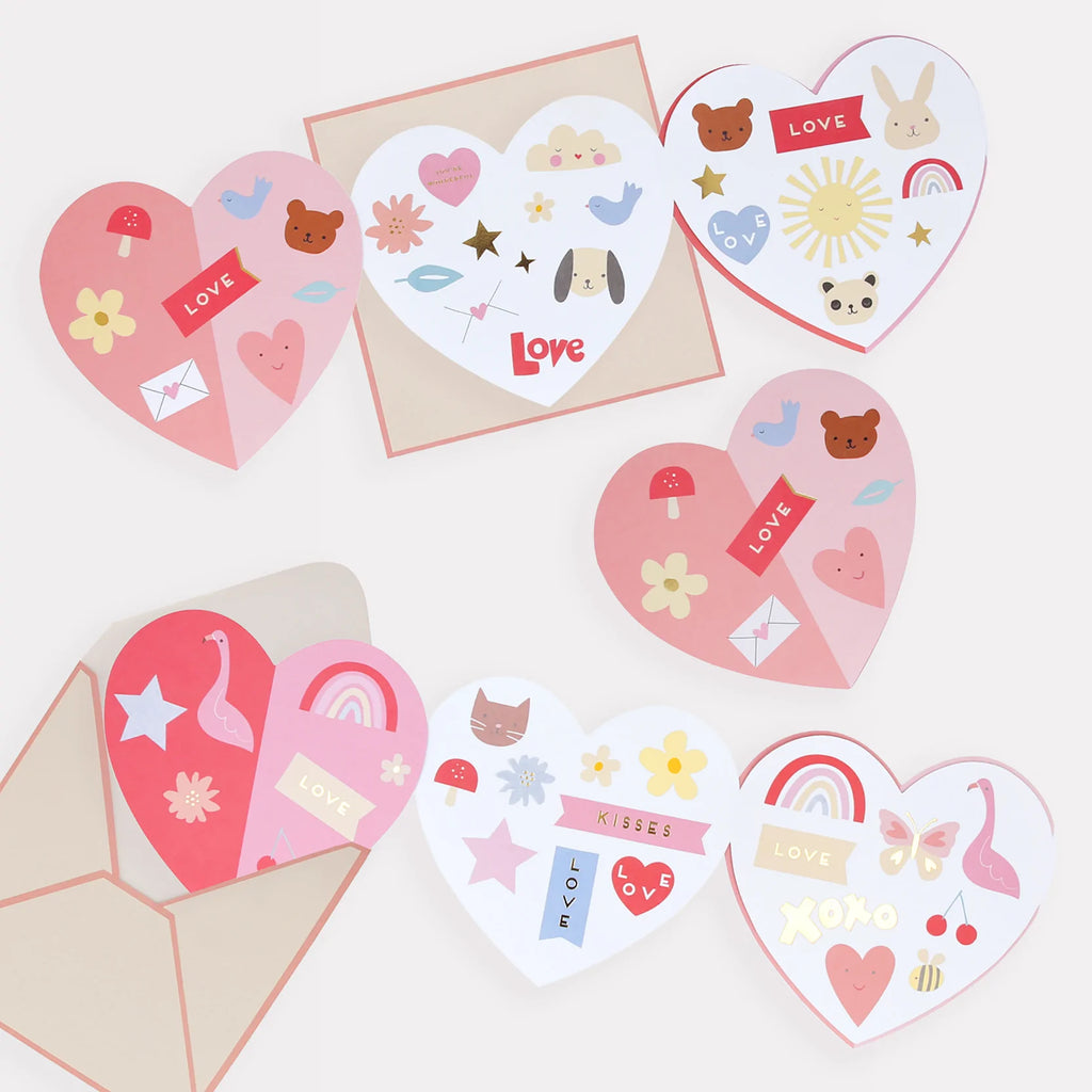 Meri Meri Heart Concertina Valentine Cards & Stickers