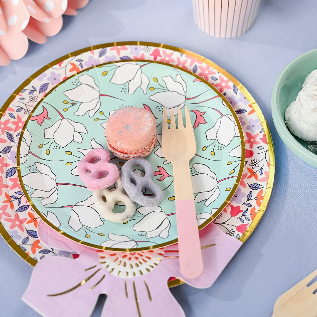 In Full Bloom Small Paper Plates 7.25" - bubblegum market