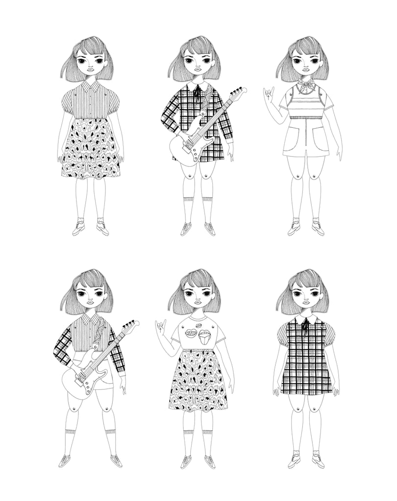 Indigo Paper Doll Coloring Kit - bubblegum market