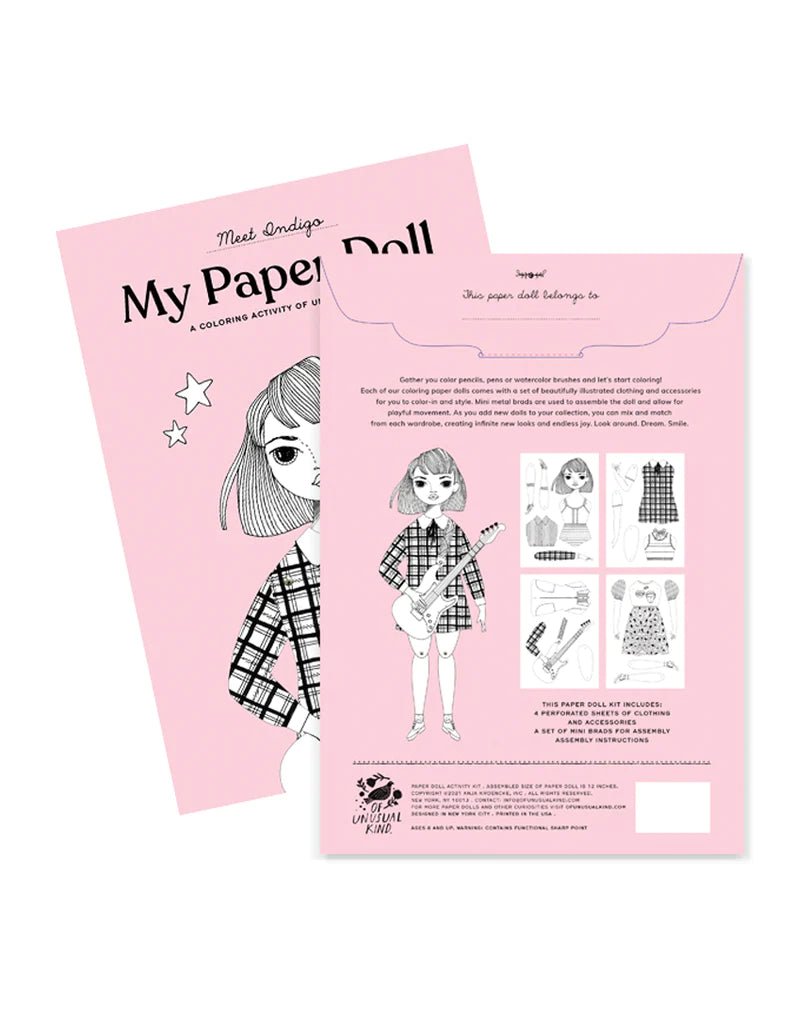 Indigo Paper Doll Coloring Kit - bubblegum market