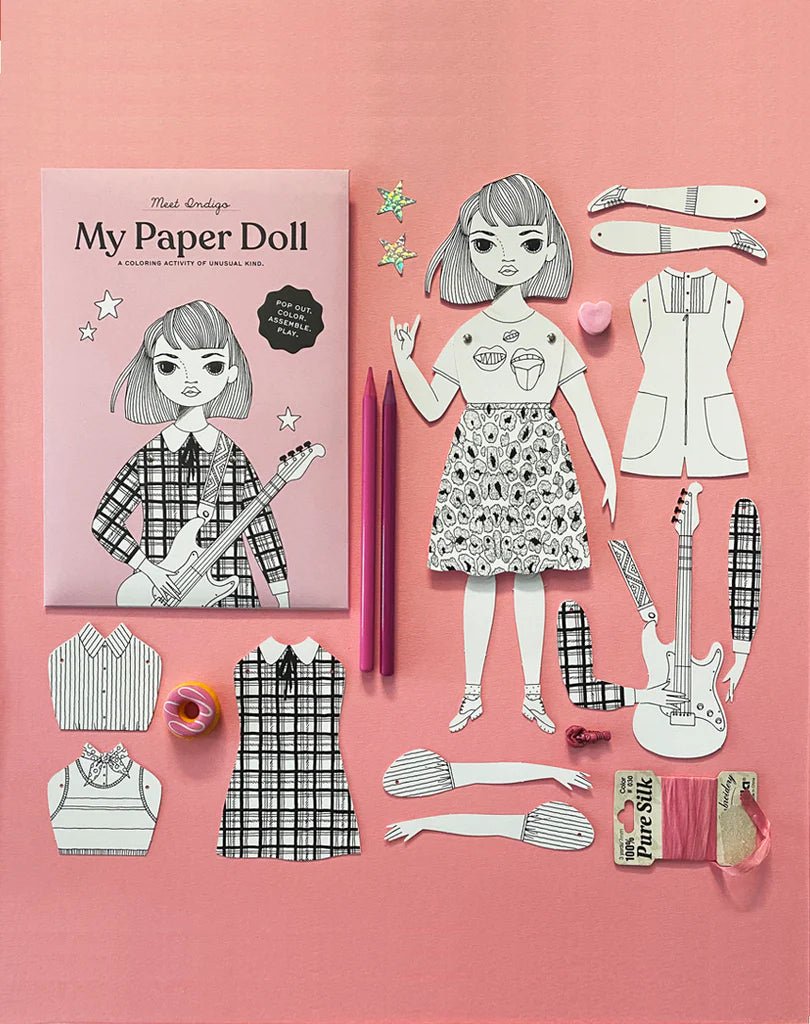 Indigo Paper Doll Coloring Kit - bubblegum market