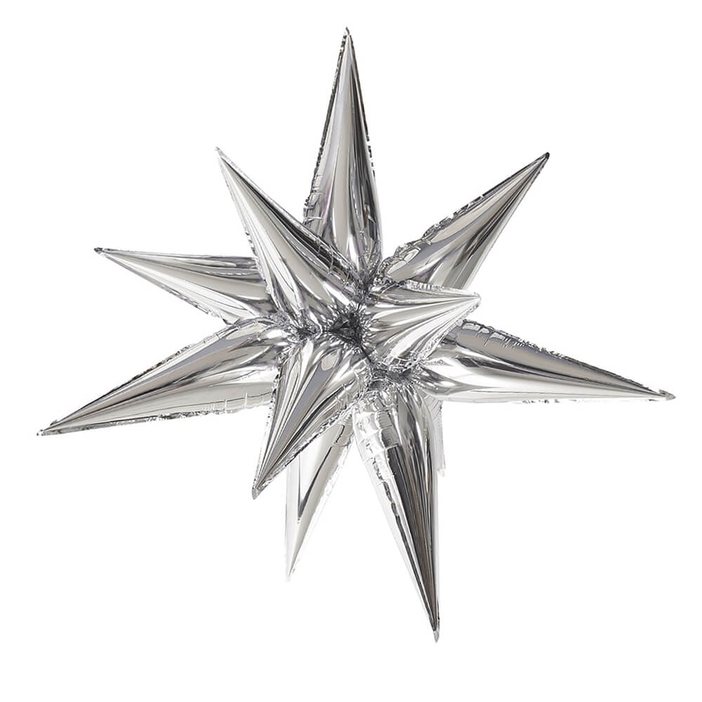 Jumbo Silver Star - Burst Foil Balloon 40" - bubblegum market