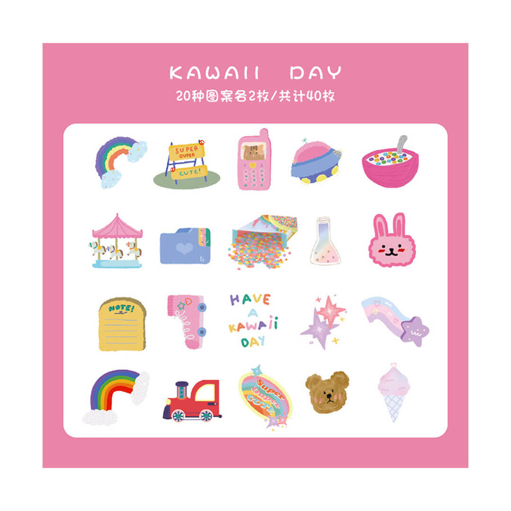 kawaii-day-stickers-korean-stationery-rainbows-bears-cute-aesthetic