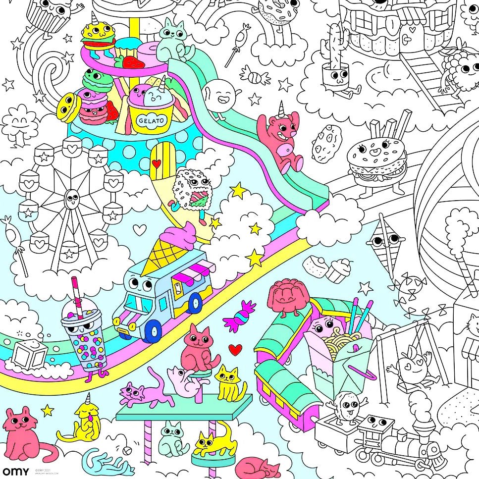 Kawaii Giant Coloring Poster - bubblegum market
