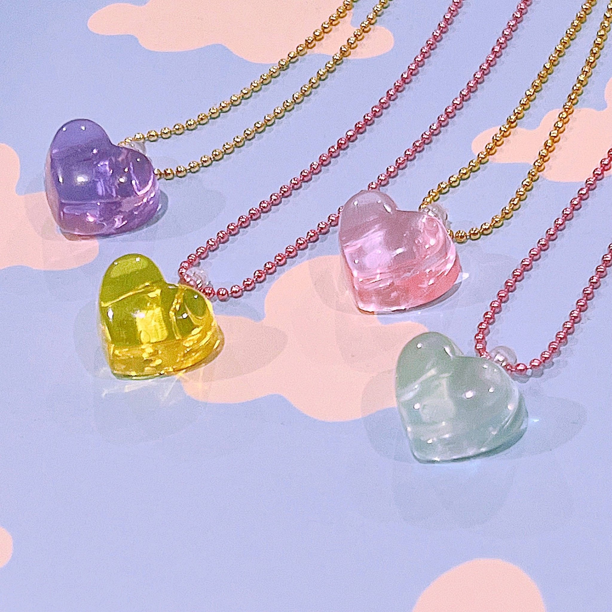 Kids Jello Heart Necklace - bubblegum market