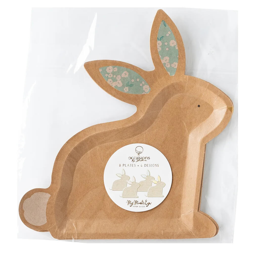 Kraft Paper Bunny Plates 10" - bubblegum market