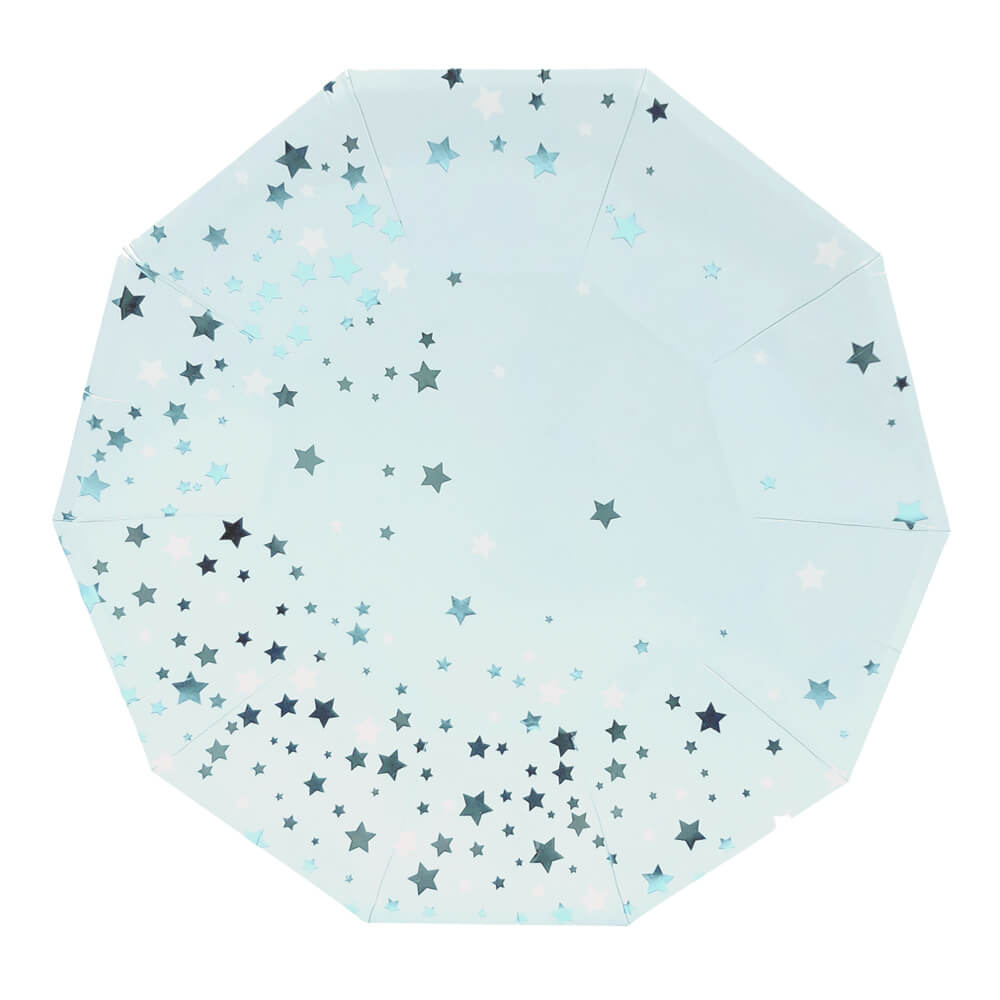 Light Blue Metallic Starlight Plates 9" - bubblegum market