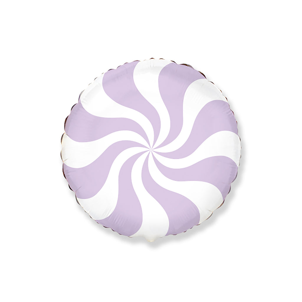 Peppermint Swirl Candy Balloons in Pastel Lilac 18"