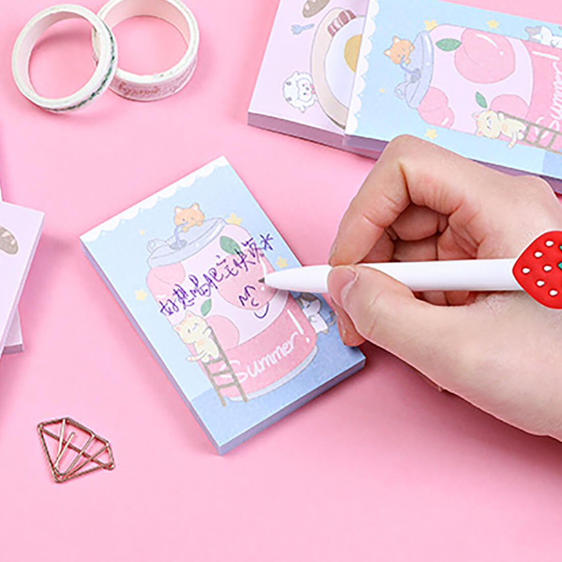Little Bear Kawaii Sticky Memo Pad - bubblegum market