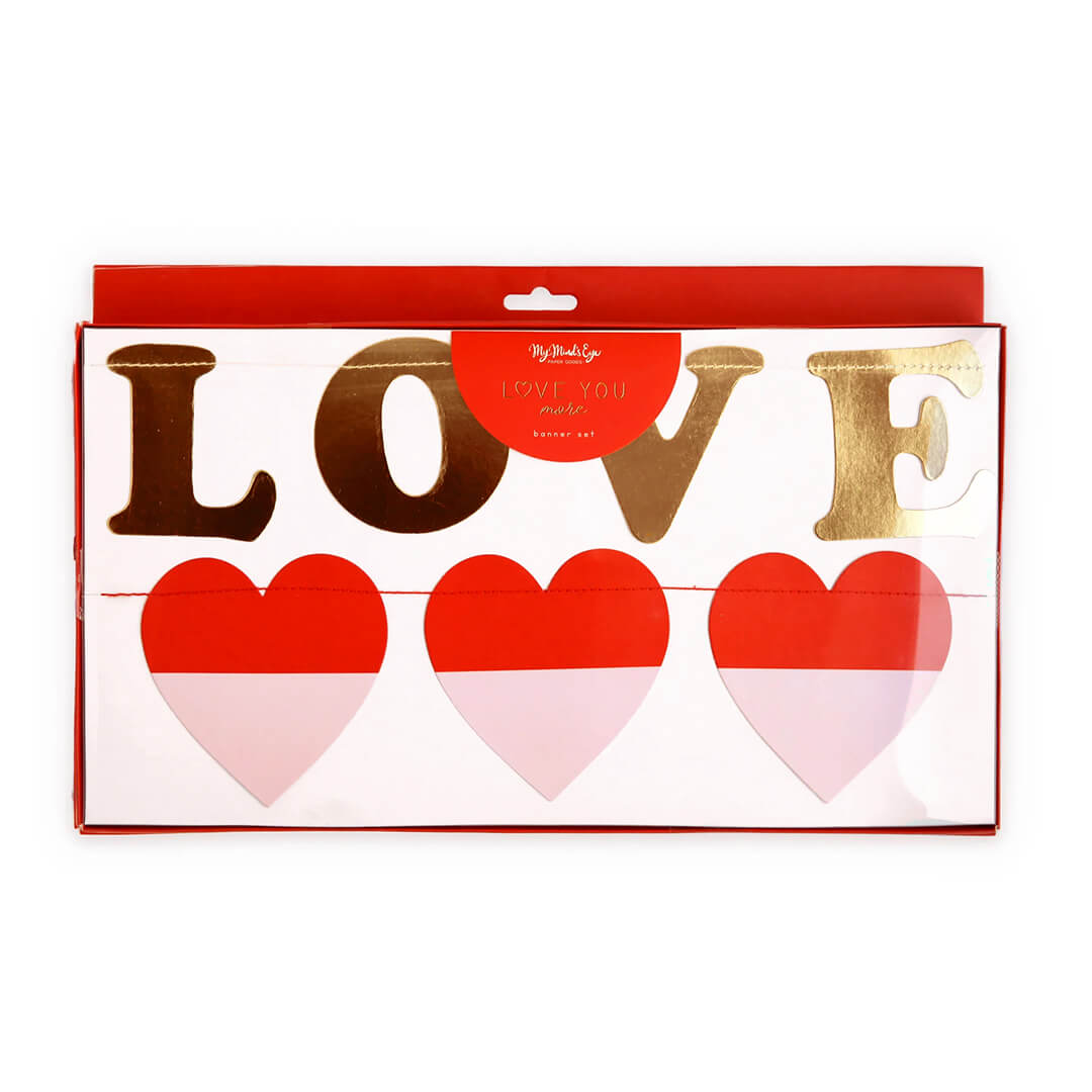 Love You More Valentine's Day Banner Set - bubblegum market
