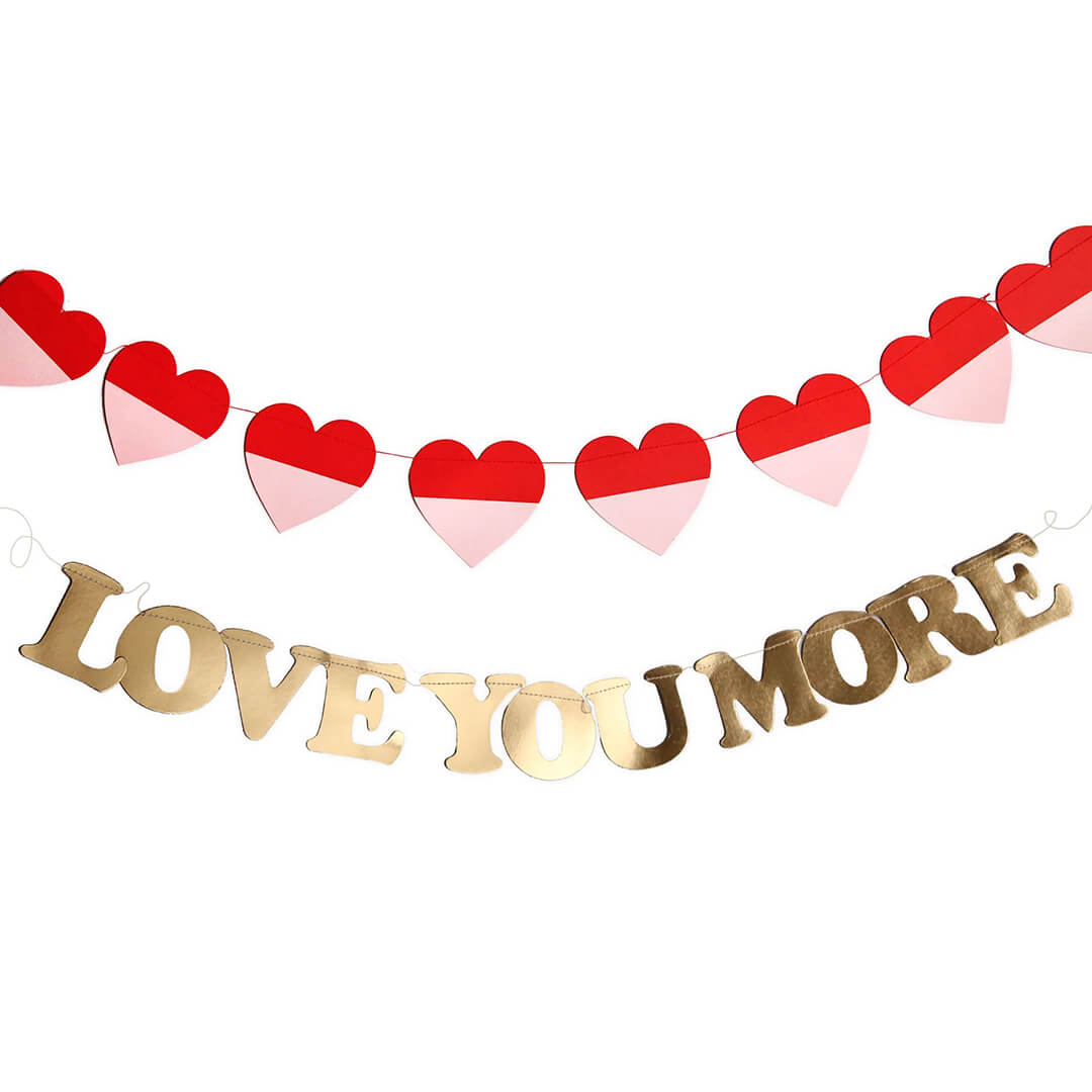 Love You More Valentine's Day Banner Set - bubblegum market