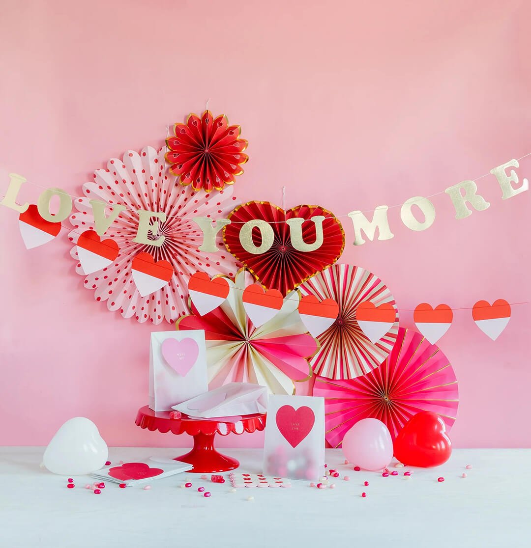 Love You More Valentine's Day Banner Set - bubblegum market